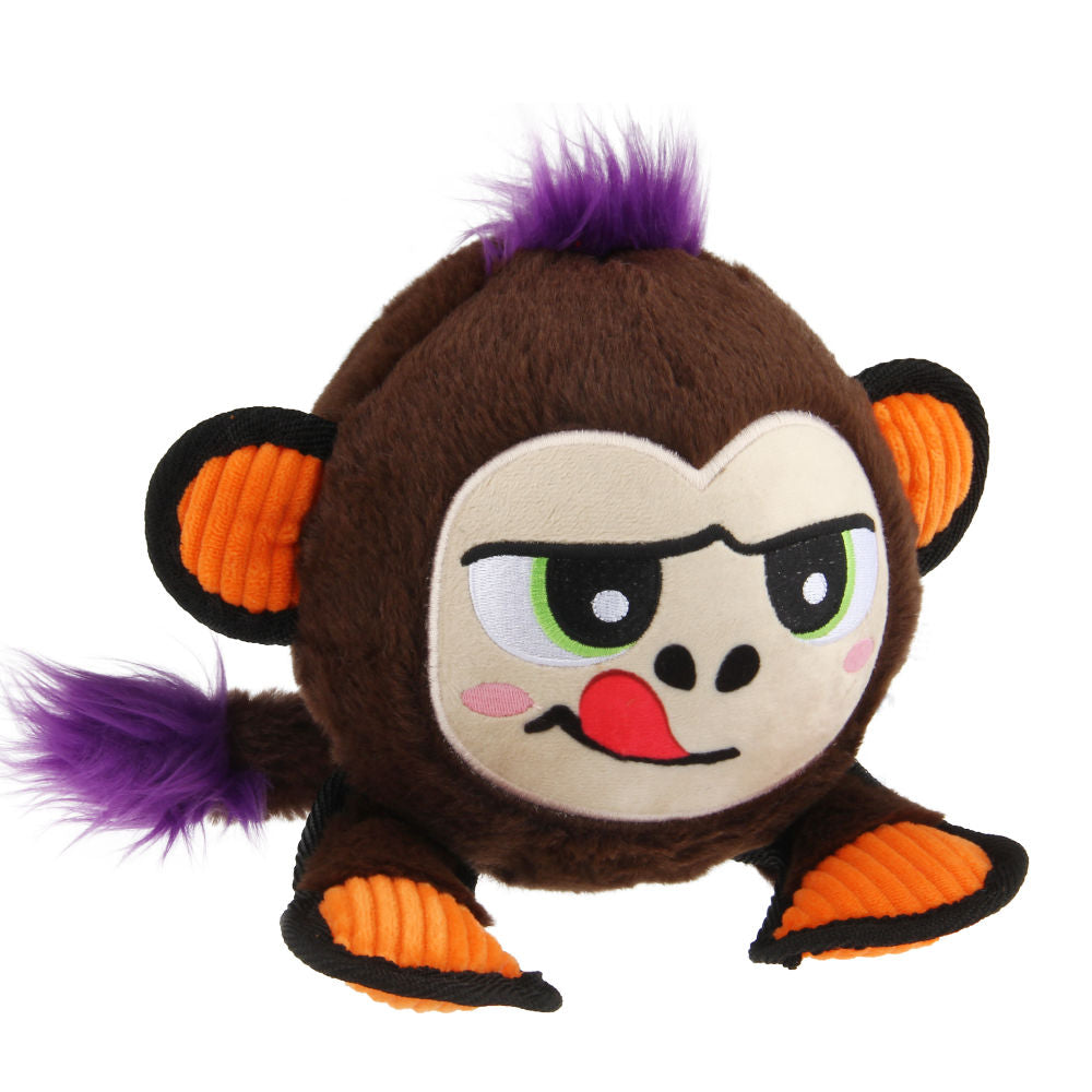 Gigwi Plush Jumball Monkey Toy For Dogs Brown