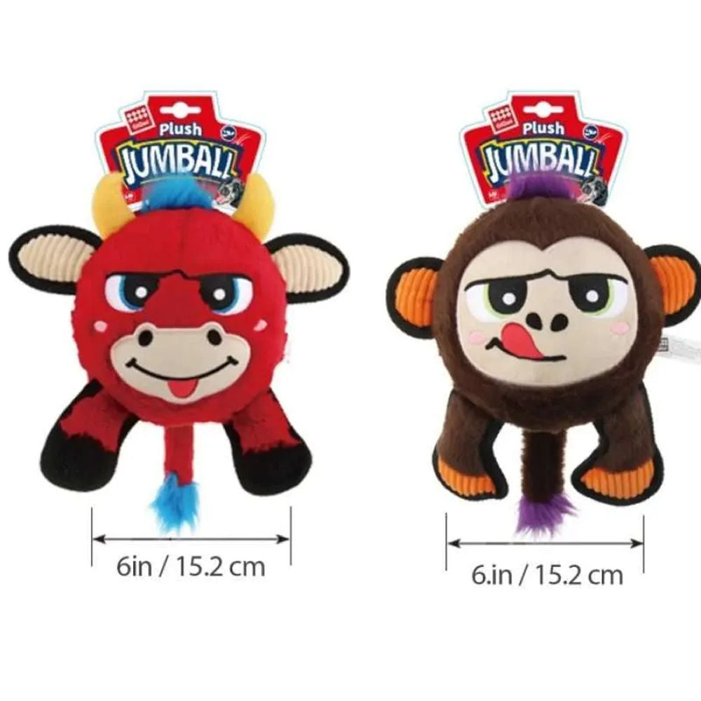 GiGwi Plush JUMBALL Monkey Toy for Dogs — side view