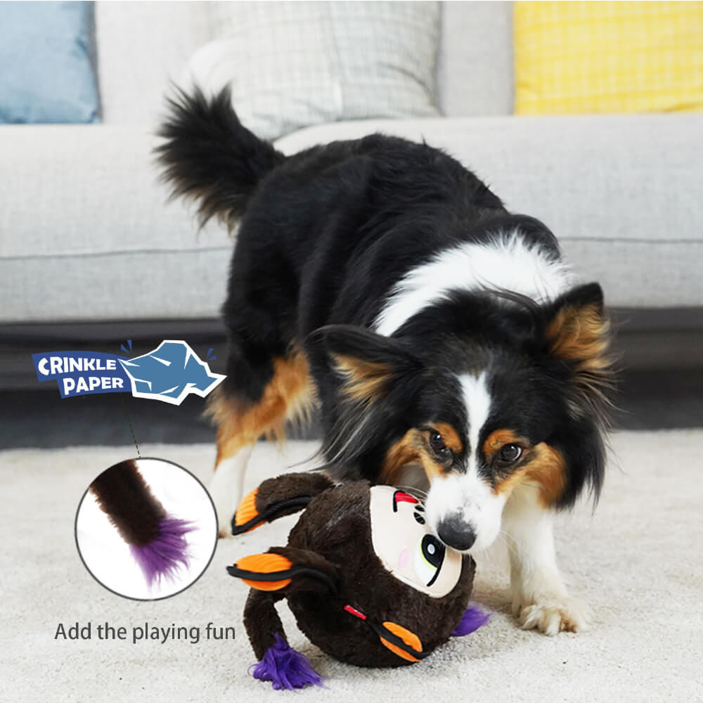 GiGwi Plush JUMBALL Monkey Toy for Dogs — detail shot