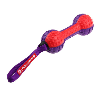 Gigwi Push To Mute Dumbell Toy For Dogs Red