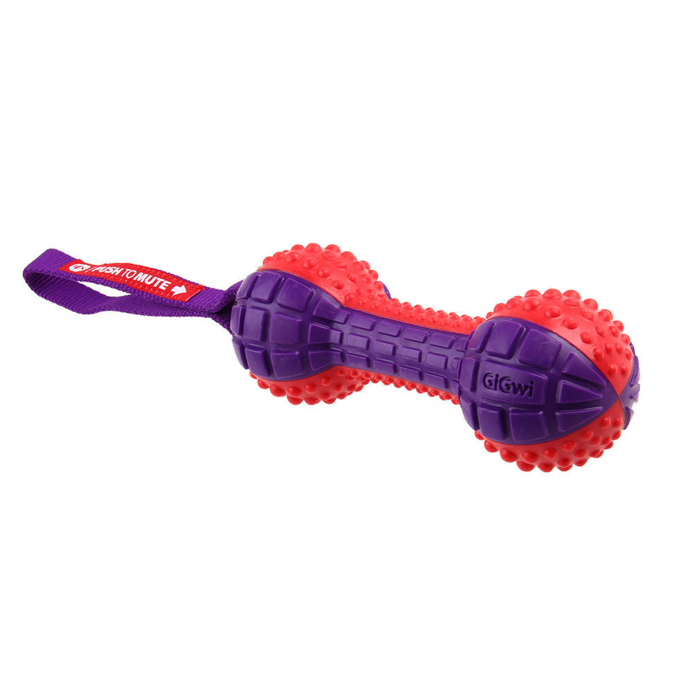 GiGwi Push To Mute Dumbell Toy for Dogs — back view
