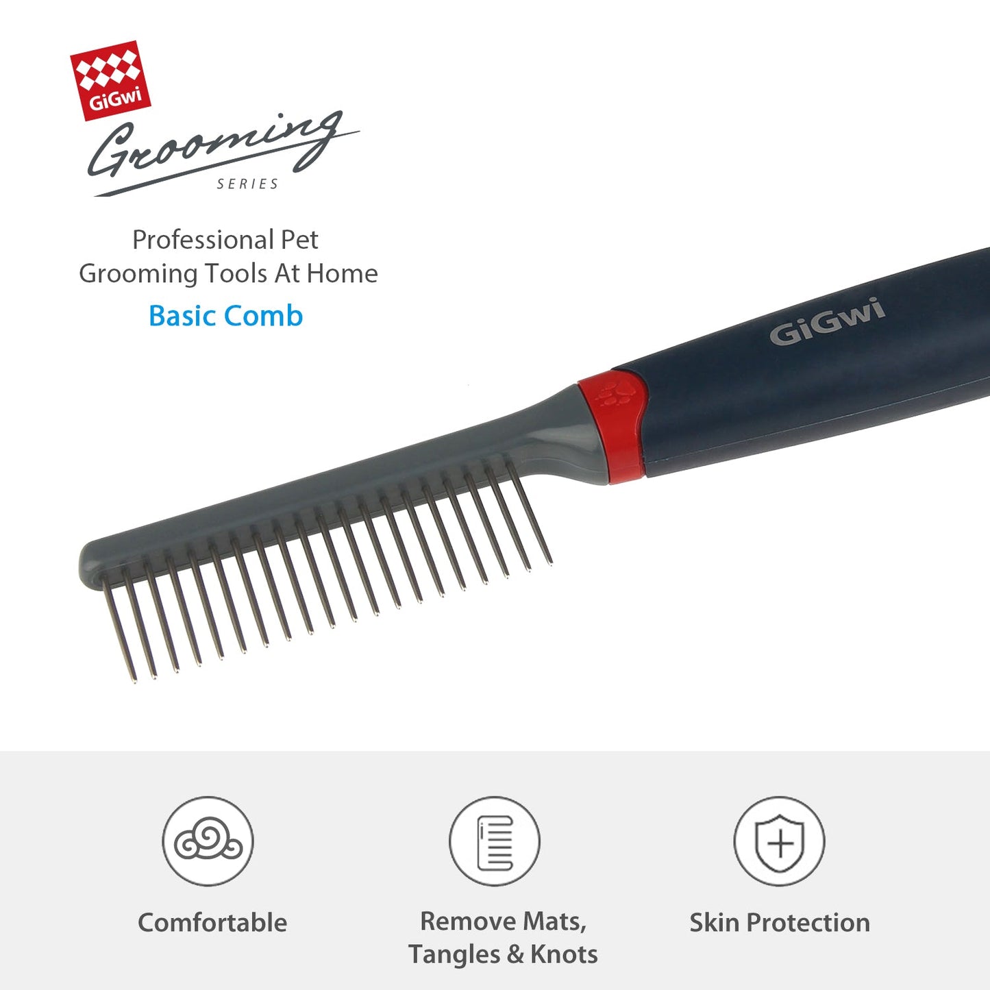 Gigwi Regular Comb For Dogs And Cats Black - Image 4