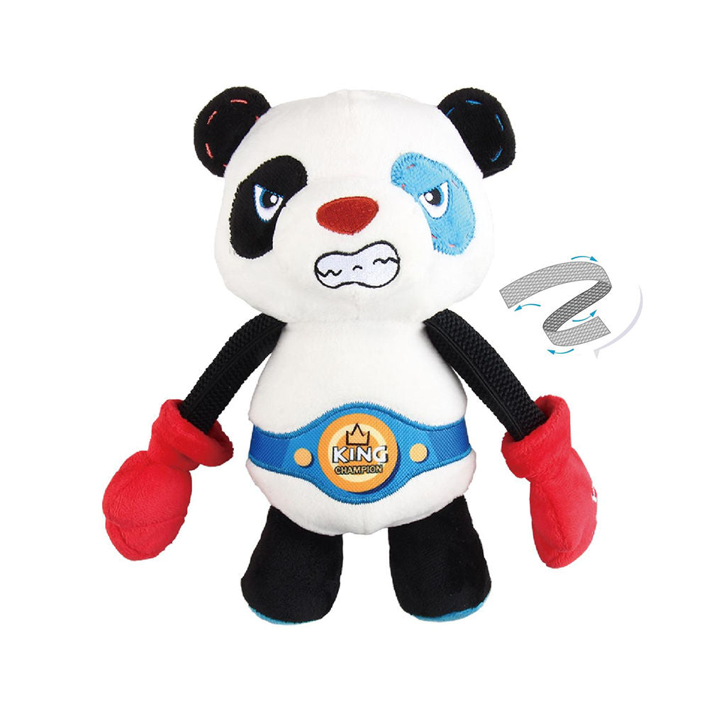 GiGwi Rock Zoo King Boxer Panda Toy for Dogs — back view