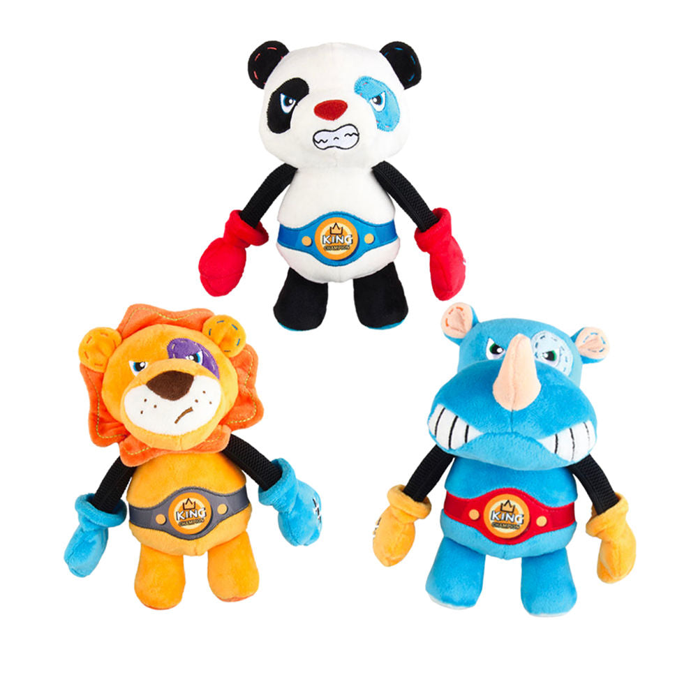 GiGwi Rock Zoo King Boxer Panda Toy for Dogs — in use