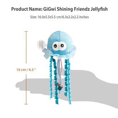 GiGwi Shinning Friends Jellyfish with LED light and Catnip inside Toy for Cats — side view