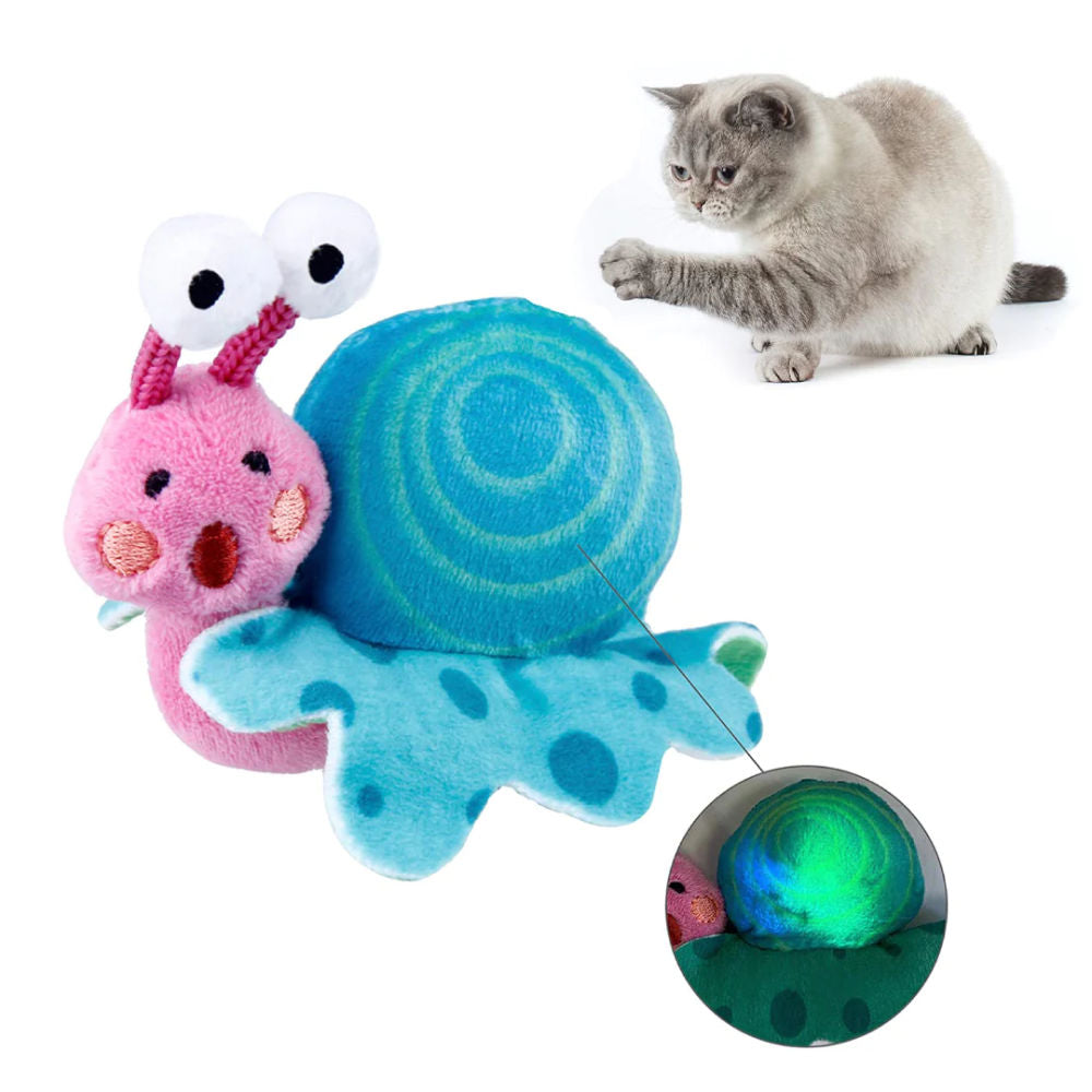 GiGwi Shinning Friends Snail with LED light and Catnip inside Toy for Cats — back view