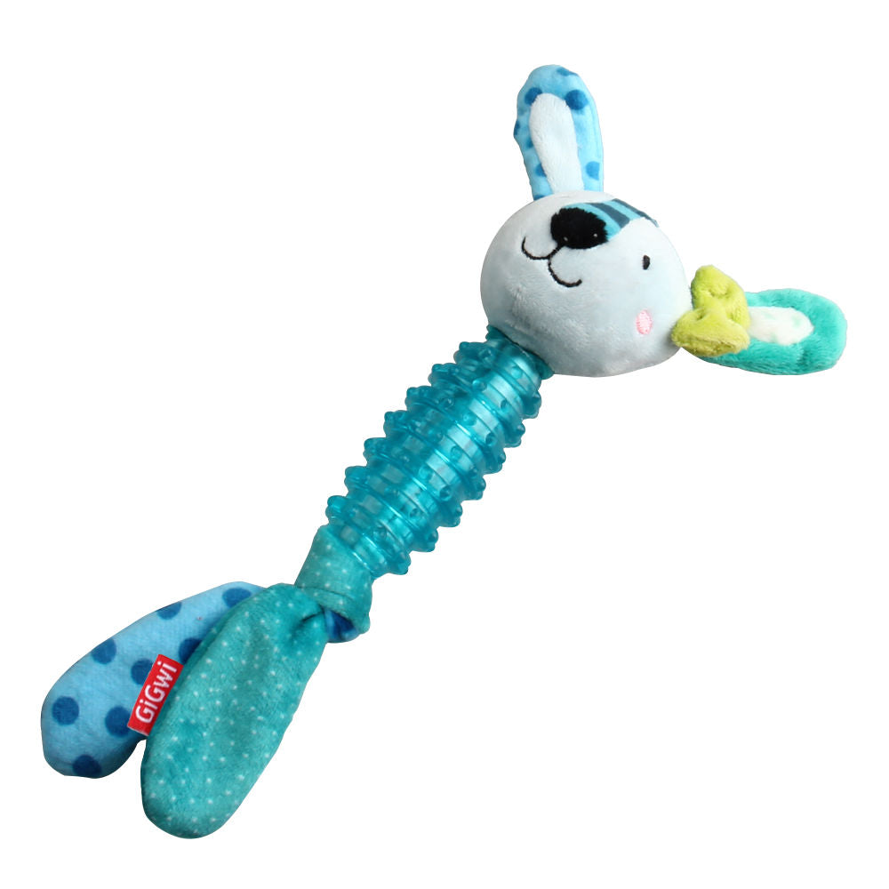 GiGwi Suppa Puppa Rabbit Squeaker inside Toy for Dogs — in use