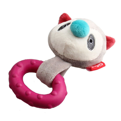 GiGwi Suppa Puppa Ring Raccoon Toy for Dogs — in use