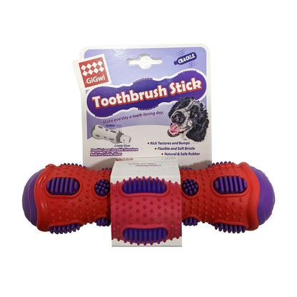 GiGwi Toothbrush Stick with Crackle Toy for Dogs — in use