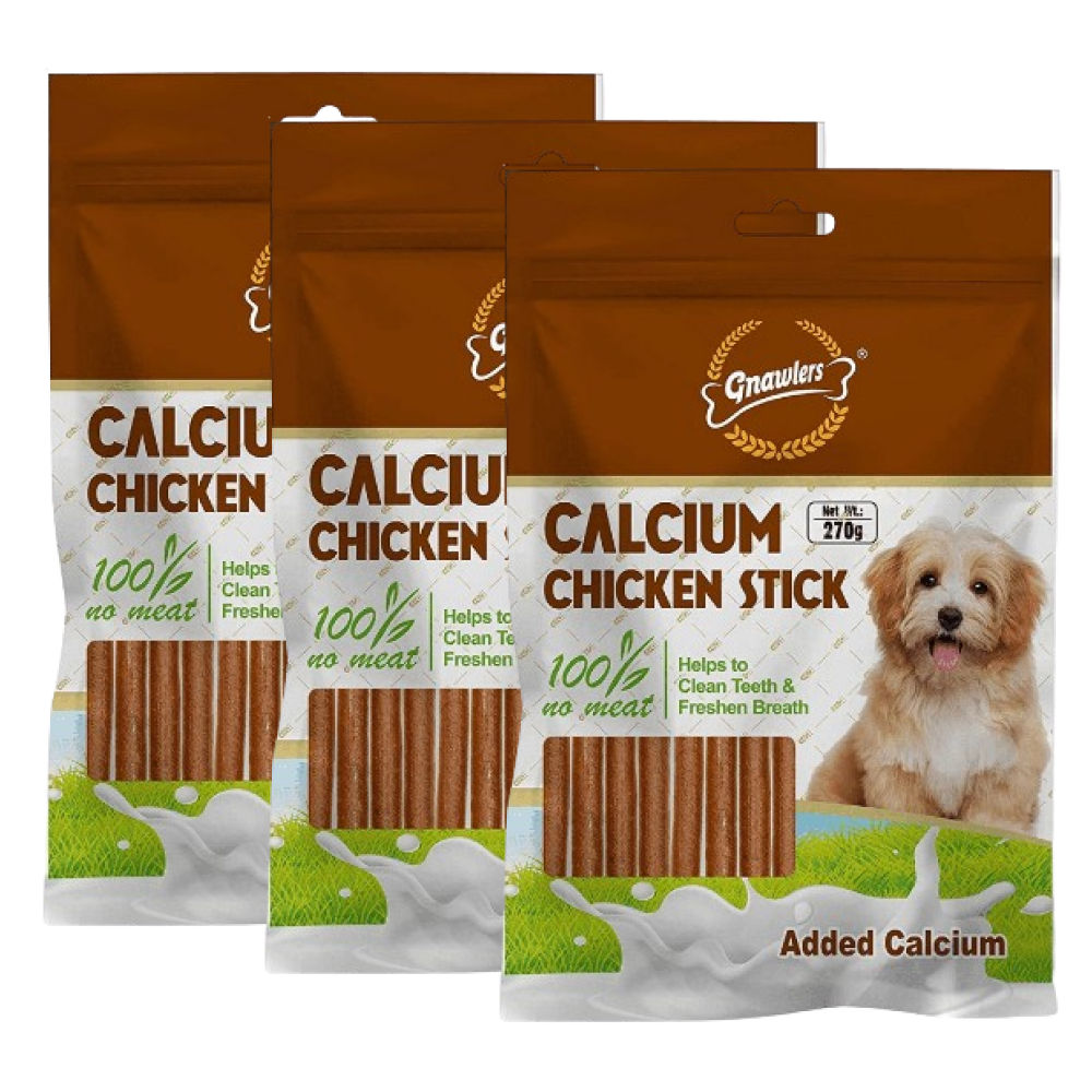 Gnawlers Calcium Chicken Stick Dog Treat — side view