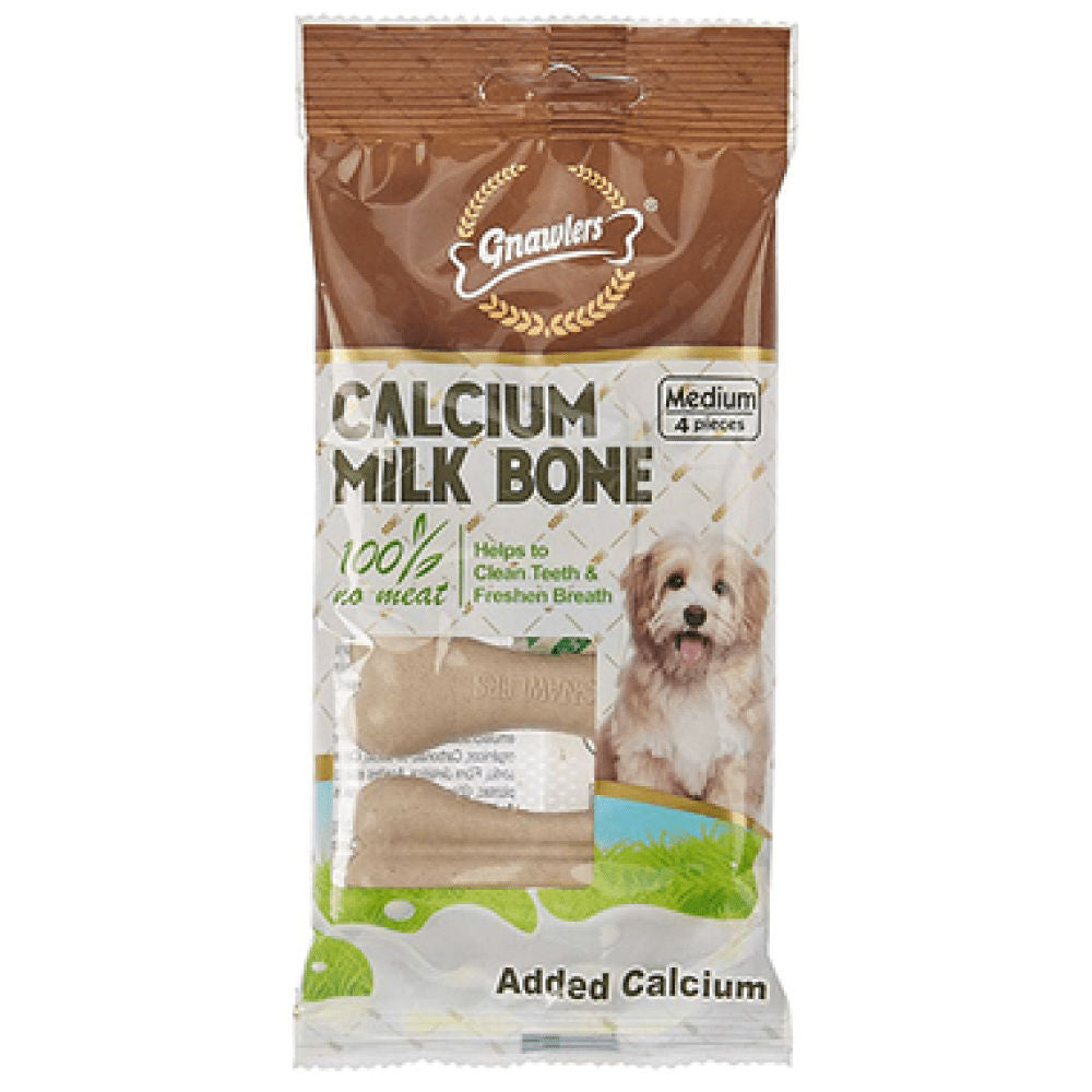 Gnawlers Calcium Milk Bone Dog Treats — side view