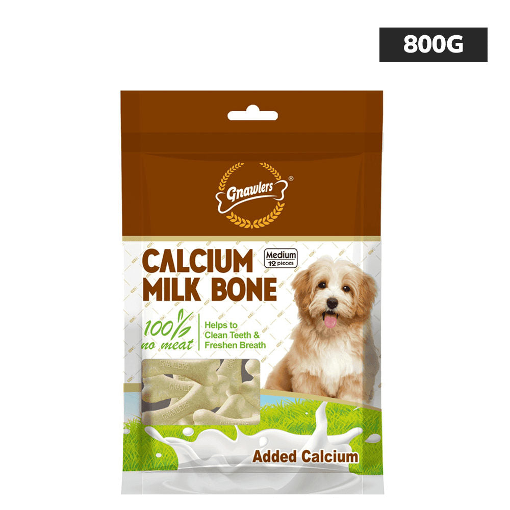 Gnawlers Calcium Milk Bone Dog Treats — back view