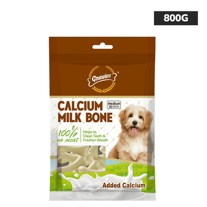 Gnawlers Calcium Milk Bone Dog Treats — back view