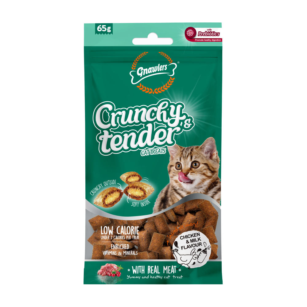 Gnawlers Crunchy Tender Cat Treats Chicken Milk