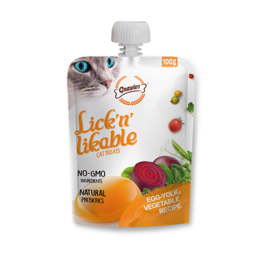Gnawlers Lick N Likable Cat Treats Egg Yolk Vegetable