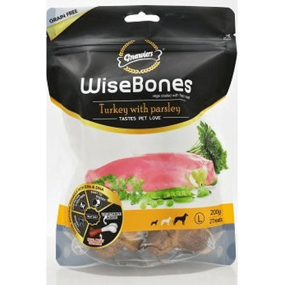 Gnawlers Wisebones Turkey With Parsley Dog Treats