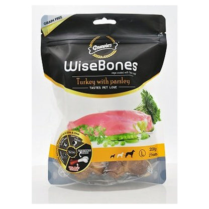 Gnawlers WiseBones Turkey with Parsley Dog Treats — back view