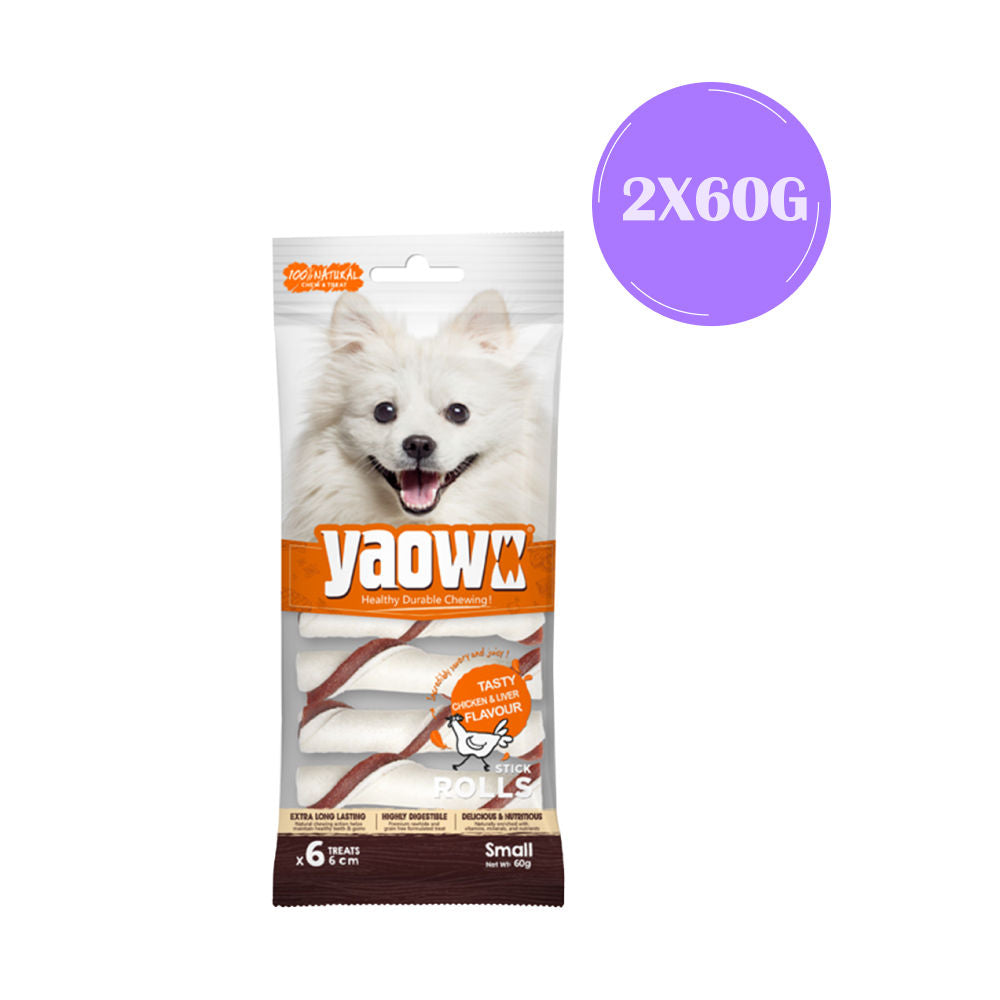 Gnawlers Yaowo Stick Roll Dog Treats — detail shot