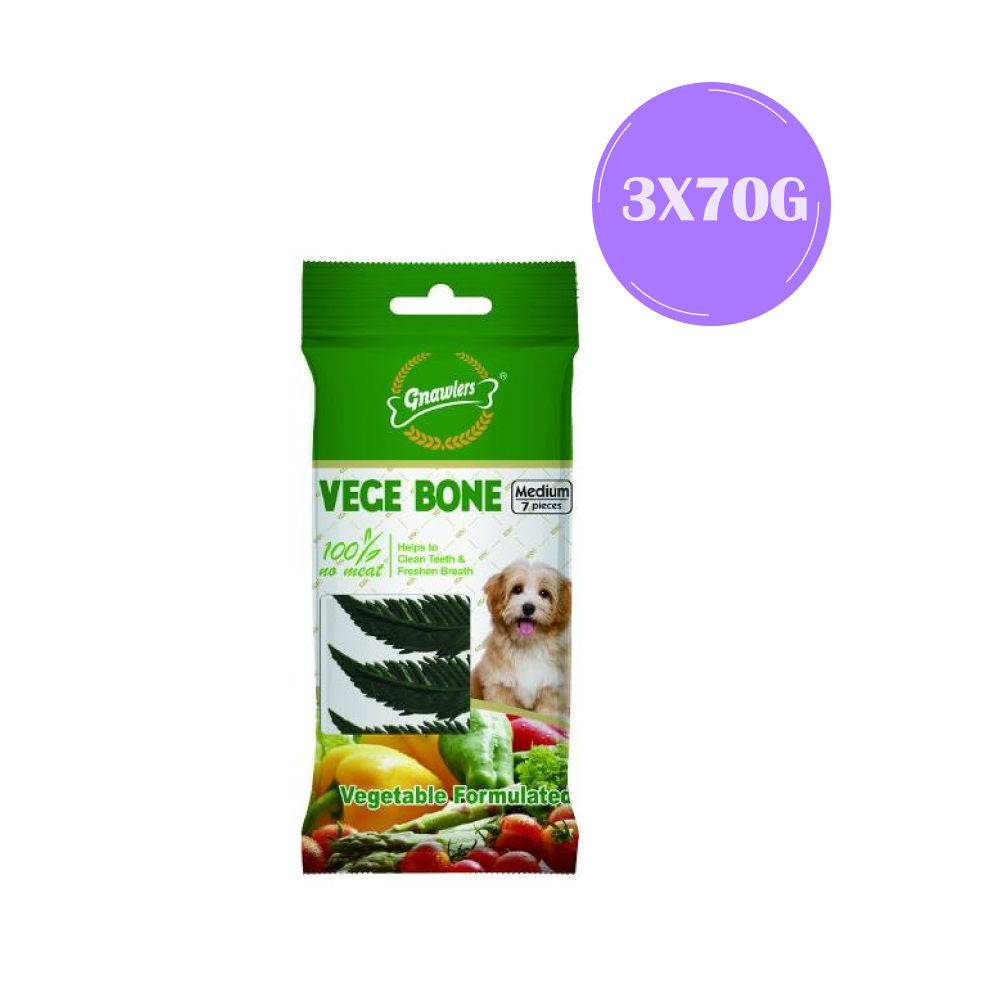 Gnawlers Vegetable Bone Dog Treats — in use