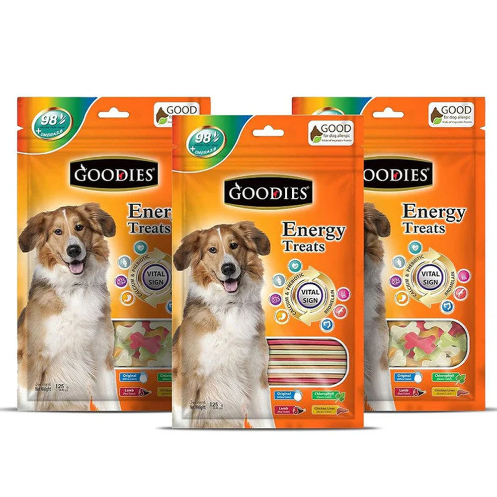 Goodies Energy Treats Calcium Flavoured Dog Treats — in use