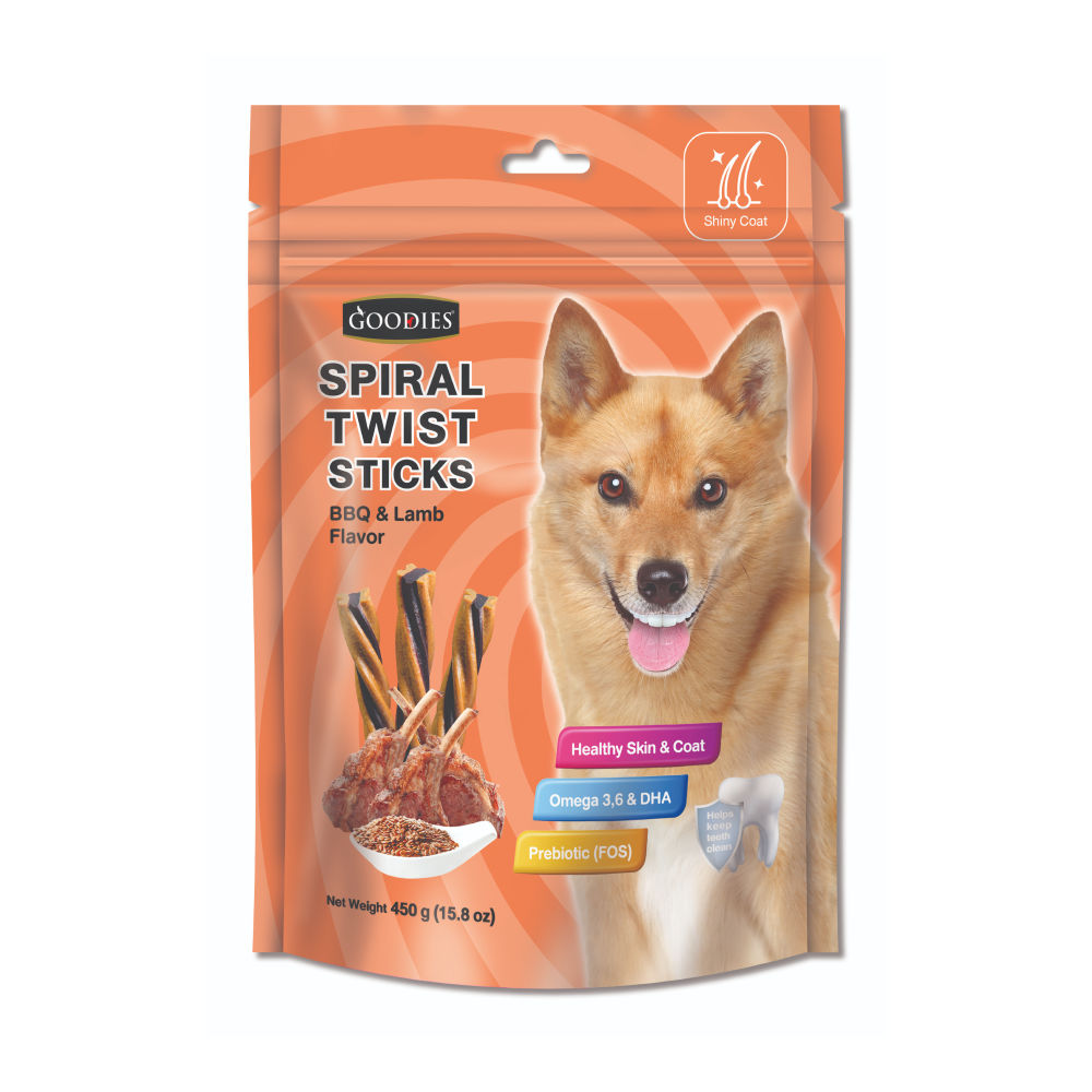 Goodies Bbq Lamb Spiral Twist Stick Dog Treats