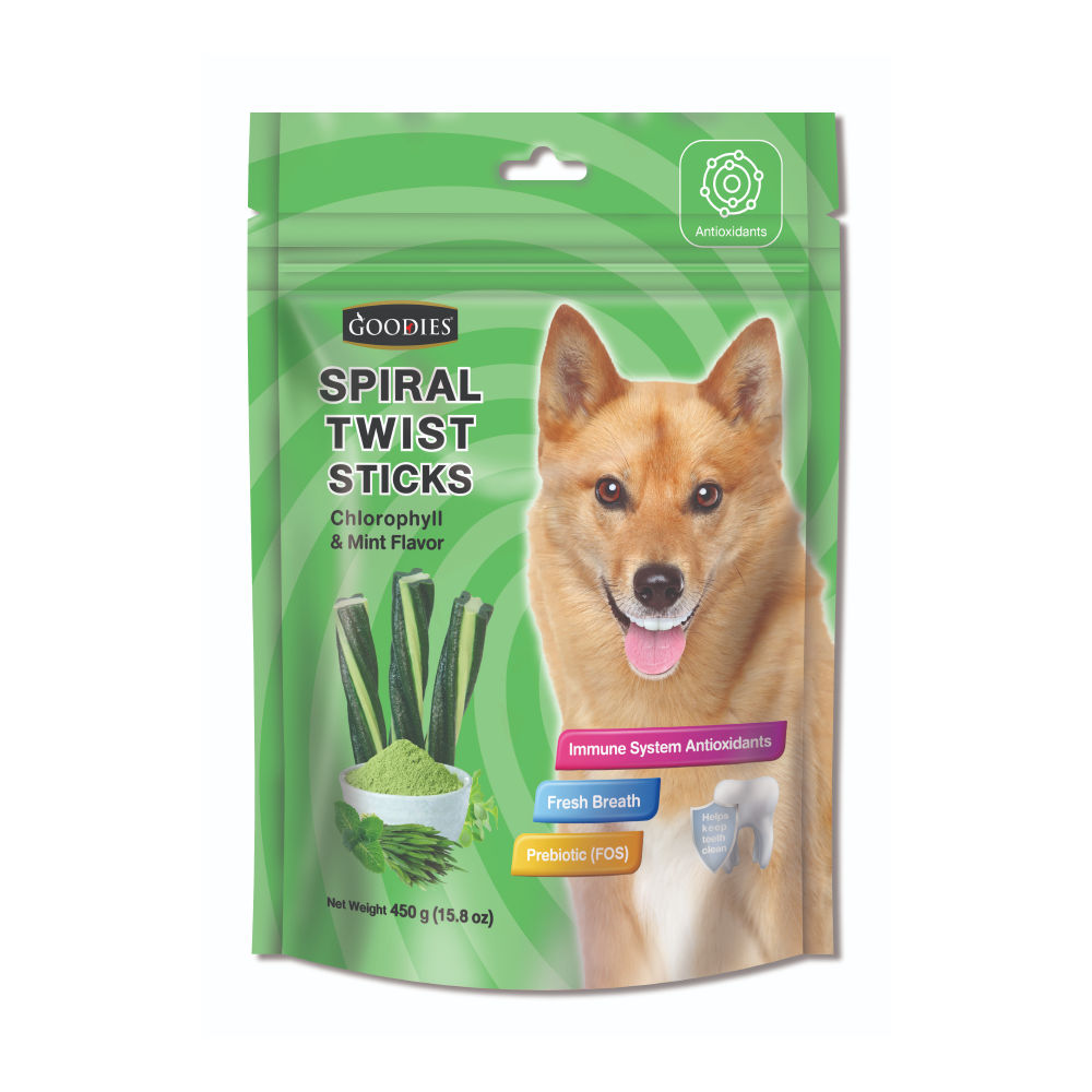 Goodies Chlorophyll Mint Spiral Twist Stick Dog Treats