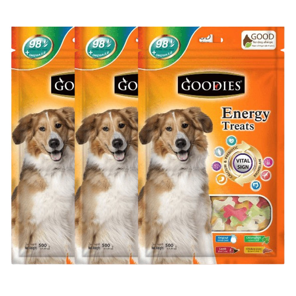 Goodies Energy Treats Mixed Flavour Bone Shaped Dog Treats — back view