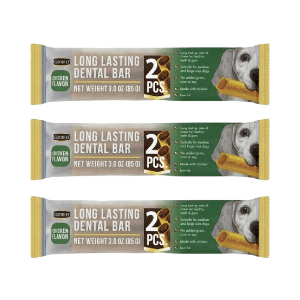 Goodies Long Lasting Dental Bar Chicken Dog Treats — back view