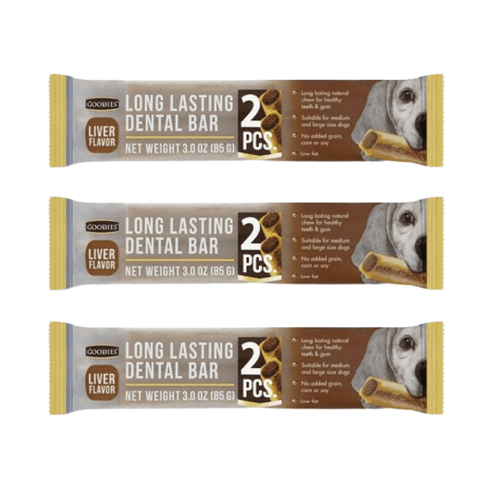 Goodies Long Lasting Dental Bar Liver Dog Treats — back view