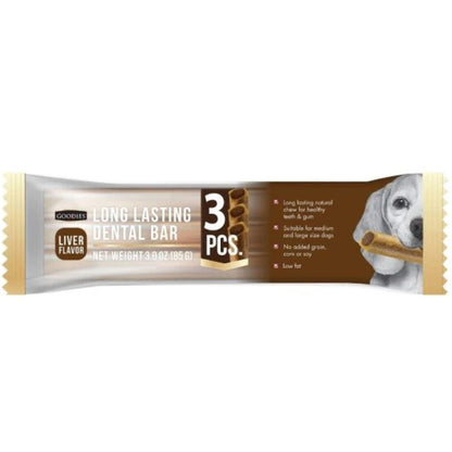Goodies Long Lasting Dental Bar Liver Dog Treats — detail shot