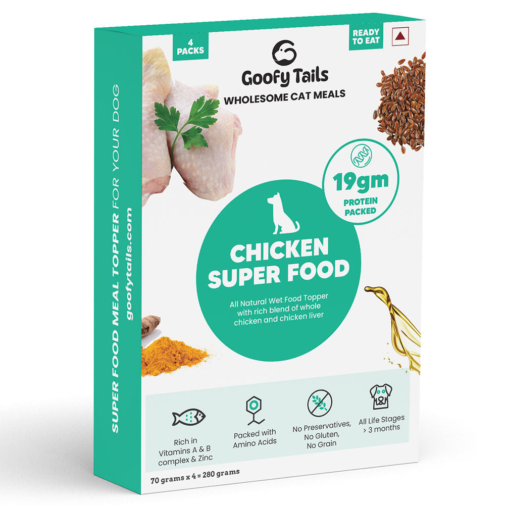 Goofy Tails Chicken Super Food Topper for Dogs & Puppies — back view