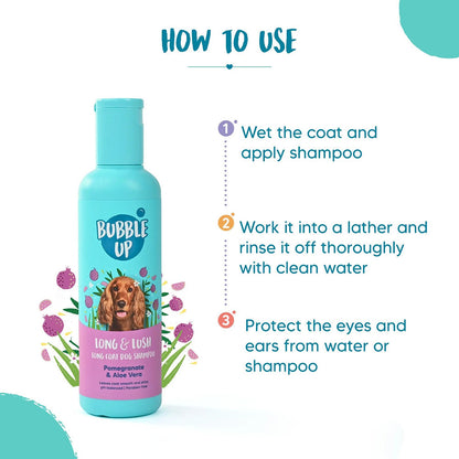 Bubble Up Pomegranate & Aloe Vera 2 In 1 Shampoo with Conditioner for Dogs — back view