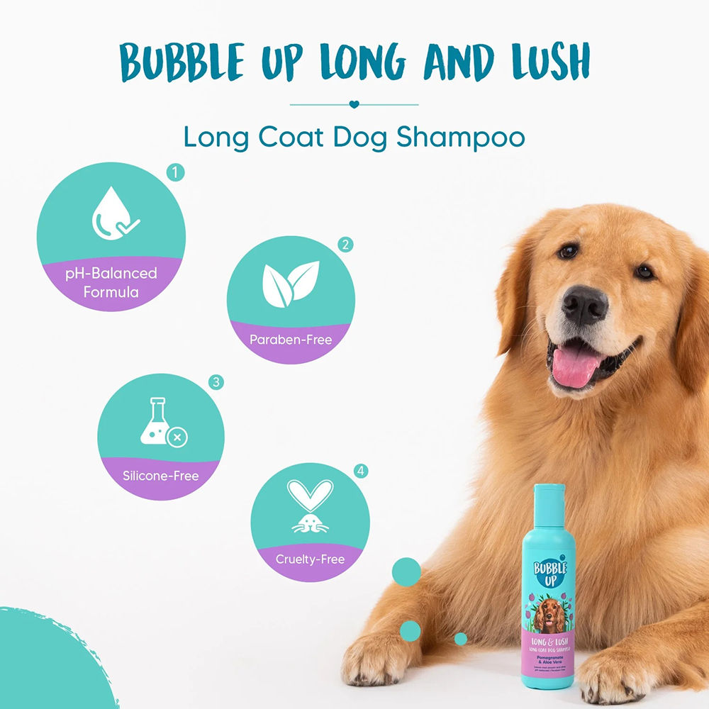 Bubble Up Pomegranate & Aloe Vera 2 In 1 Shampoo with Conditioner for Dogs — in use