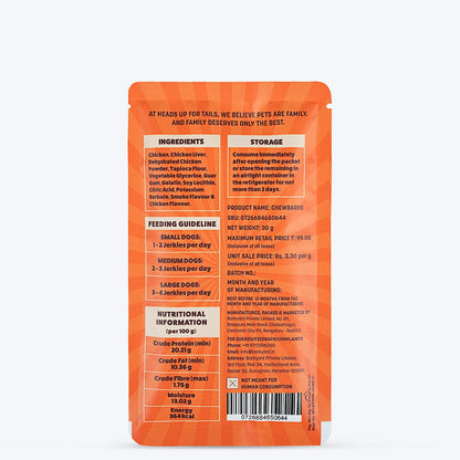 HUFT Chewbarks Gluten Free Smoked Chicken Soft Chew Strips Dog Treats — side view