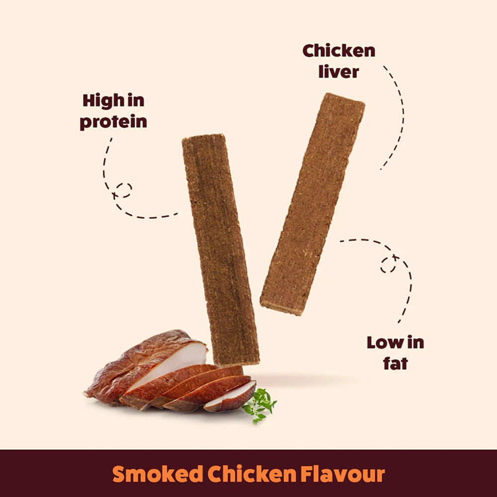 HUFT Chewbarks Gluten Free Smoked Chicken Soft Chew Strips Dog Treats — detail shot