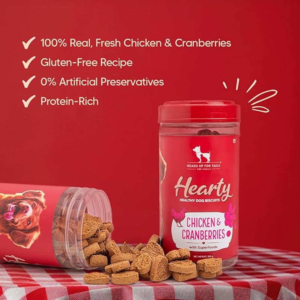 HUFT Hearty Chicken & Cranberries Healthy Biscuit Dog Treats — back view