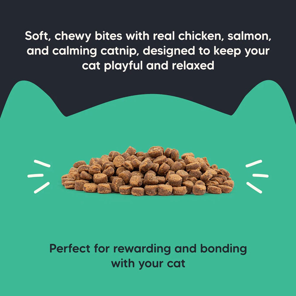 HUFT Meowsi Catnip with Salmon & Chicken Soft Cat Treats — side view