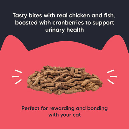 HUFT Meowsi Grain Free Chicken, Fish & Cranberry Power Bites Cat Treats — side view
