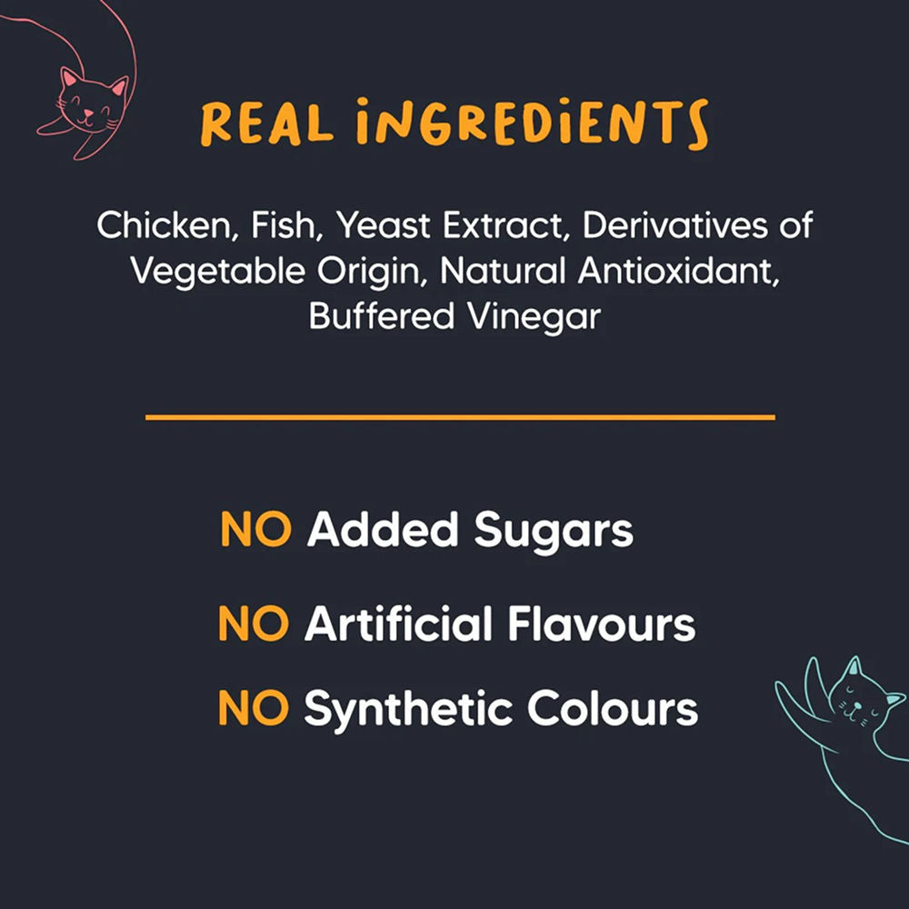 HUFT Meowsi Grain Free Chicken & Fish Power Bites Cat Treats — back view