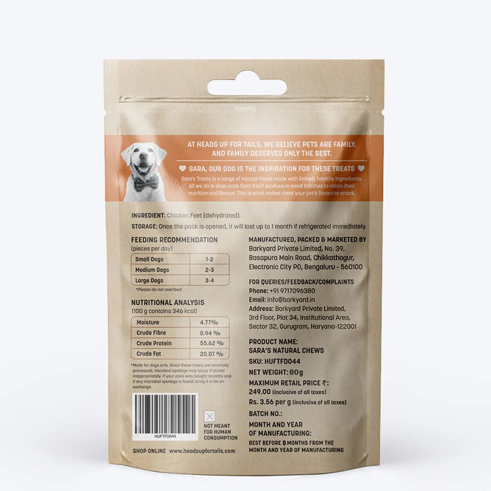 Huft Saras Dehydrated Chicken Neck Feet Dog Treats - Image 3