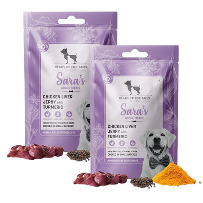 HUFT Sara's Doggie Chicken Liver With Turmeric Dog Treats — in use
