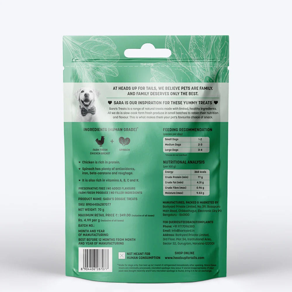 Huft Saras Doggie Grain Free Chicken With Spinach Jerky Dog Treats - Image 4