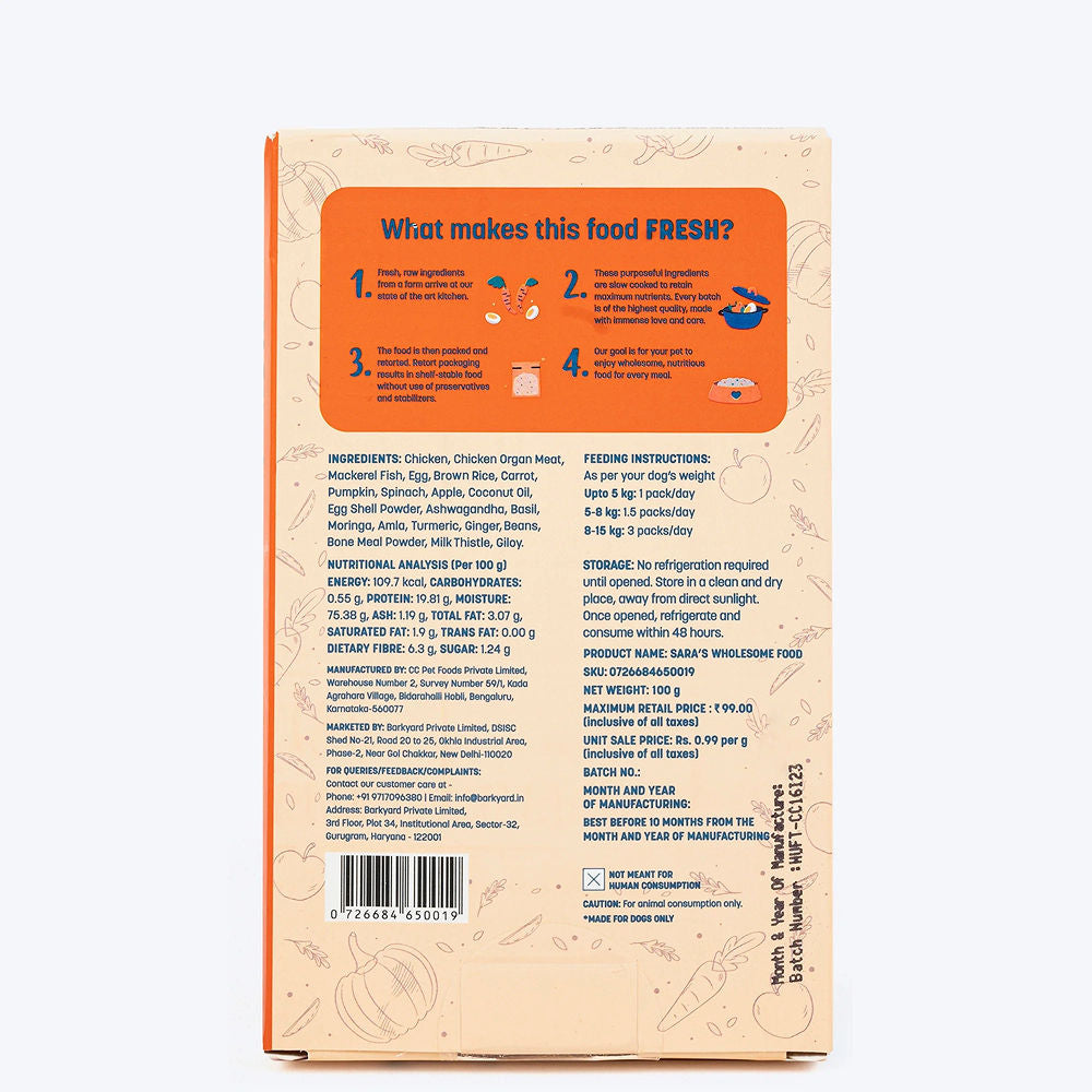 HUFT Sara's Wholesome Classic Chicken and Brown Rice Dog Wet Food — in use