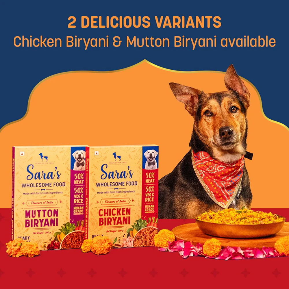 HUFT Sara's Wholesome Flavours Of India Chicken Biryani Dog Wet Food — side view