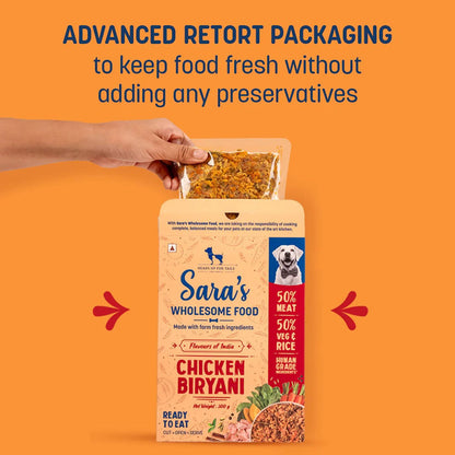 HUFT Sara's Wholesome Flavours Of India Chicken Biryani Dog Wet Food — back view