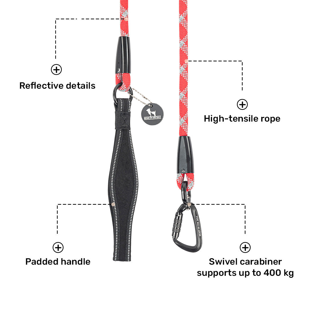 HUFT Xplorers Rope Leash for Dogs — side view