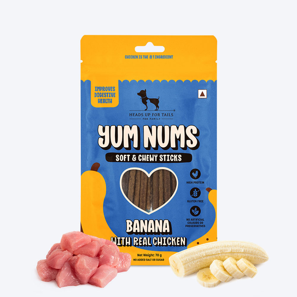 Huft Yum Nums Banana With Real Chicken Soft Chewy Sticks Dog Treats