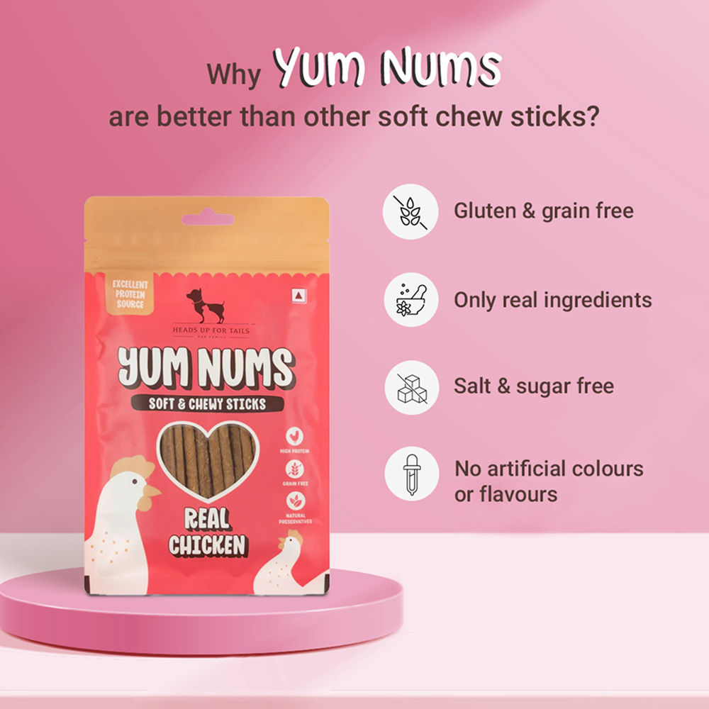 Huft Yum Nums Real Chicken Soft Chewy Sticks Dog Treats - Image 3