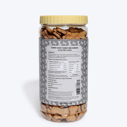HUFT Yummy in My Tummy Gluten Free Real Chicken Cookies Dog Treats — back view