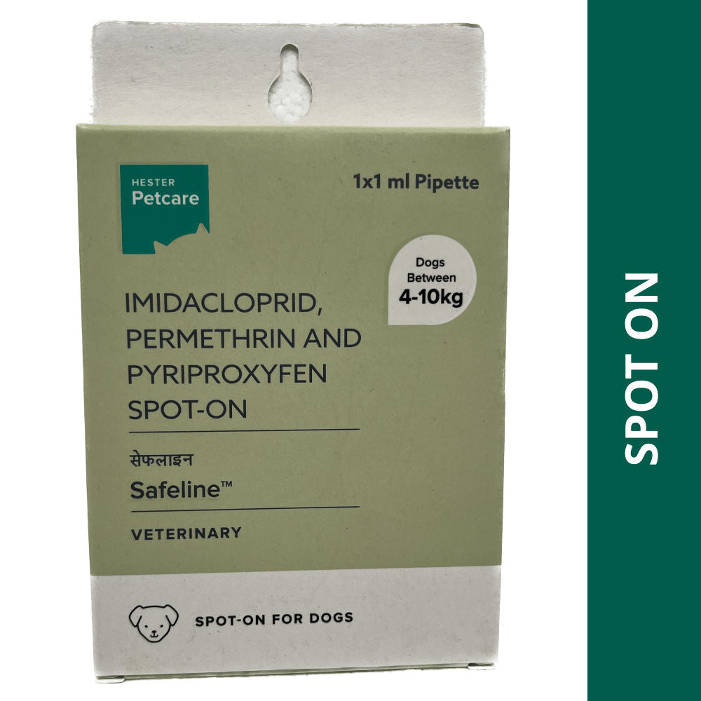 Hester Safeline (Imidacloprid) Tick and Flea Control Spot On for Dogs — back view
